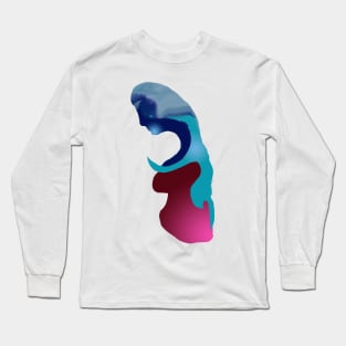 Blue Haired Woman Long Sleeve T-Shirt